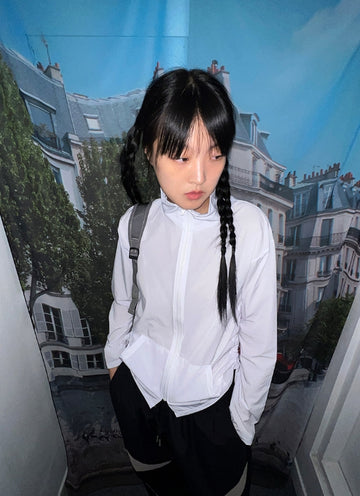 LOUD SHIRRING ZIP-UP